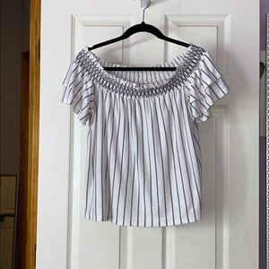 Striped Off the Shoulder Top